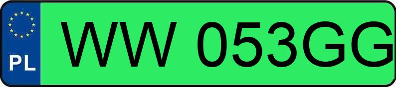 Numer rejestracyjny WW053GG posiada TESLA Model S 95kWh CVT