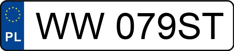 Numer rejestracyjny WW079ST posiada  