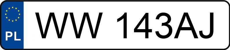 Numer rejestracyjny WW143AJ posiada BMW Seria 3 318i Kat. MR`98 E46