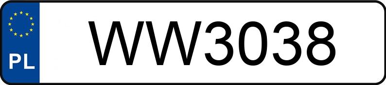 Numer rejestracyjny WW 3038 posiada YAMAHA FZ6 - WW3038