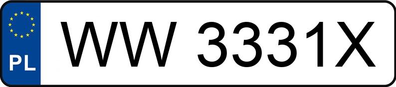 Numer rejestracyjny WW 3331X posiada MAZDA 3 - 1.6 CD MR`06 E4 Exclusive - WW3331X