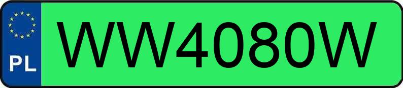 Numer rejestracyjny WW 4080W posiada TESLA Model 3 MR`19 Standard Range 50kWh CVT - WW4080W