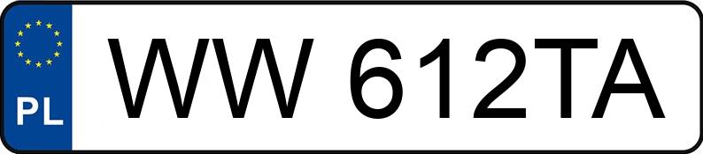 Numer rejestracyjny WW612TA posiada  