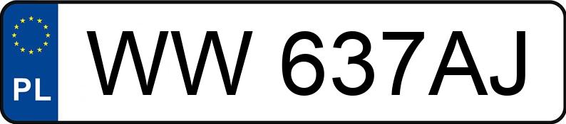 Numer rejestracyjny WW637AJ posiada  