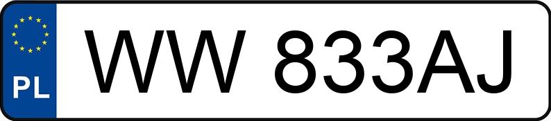 Numer rejestracyjny WW833AJ posiada  