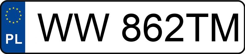 Pirat drogowy w pojeździe o numerach rejestracyjnych WW862TM