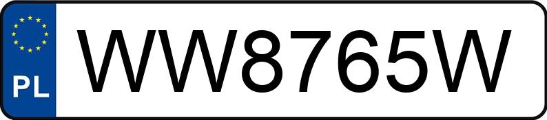 Numer rejestracyjny WW 8765W posiada VOLKSWAGEN GOLF - WW8765W