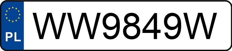 Numer rejestracyjny WW9849W posiada  