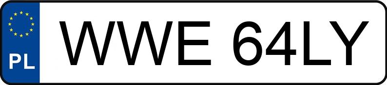 Numer rejestracyjny WWE 64LY posiada VOLKSWAGEN GOLF - WWE64LY