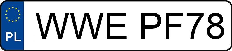 Numer rejestracyjny WWE PF78 posiada TOYOTA AURIS - WWEPF78