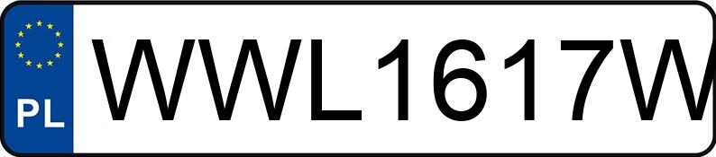 Numer rejestracyjny WWL1617W posiada  