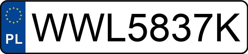 Numer rejestracyjny WWL 5837K posiada TOYOTA YARIS HYBRID - WWL5837K