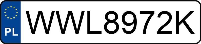 Numer rejestracyjny WWL8972K posiada  