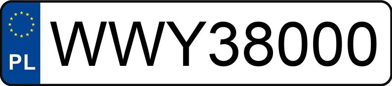 Numer rejestracyjny WWY 38000 posiada VOLVO S60 - WWY38000