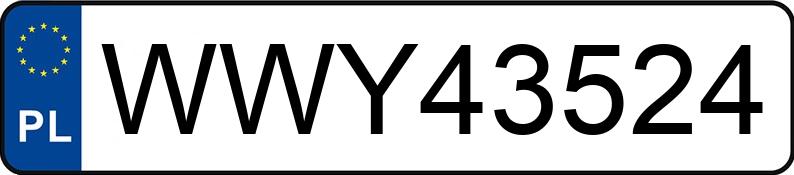 Numer rejestracyjny WWY 43524 posiada HONDA Civic 1.4i MR`95 i - WWY43524