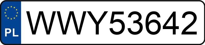 Numer rejestracyjny WWY 53642 posiada BMW 320i Kat. MR`01 E3 E46 320i Kat. MR`01 E3 E46 - WWY53642