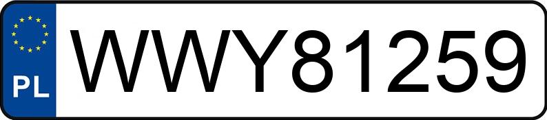 Numer rejestracyjny WWY 81259 posiada VOLKSWAGEN GOLF - WWY81259