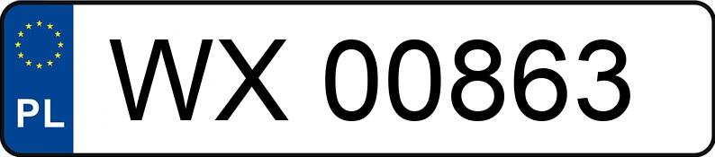 Numer rejestracyjny WX 00863 posiada HONDA CIVIC - WX00863