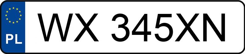 Numer rejestracyjny WX 345XN posiada VOLKSWAGEN GOLF - WX345XN