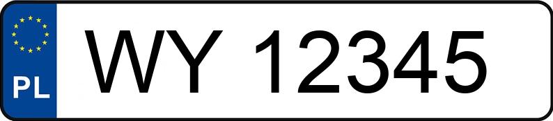 Numer rejestracyjny WY 12345 posiada FIAT Marea 1.9 JTD Kat. 105 SX - WY12345 Numer rejestracyjny WY 12345 posiada FIAT Marea 1.9 JTD Kat. 105 SX - WY12345