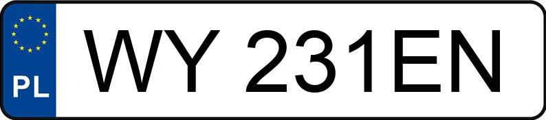 Numer rejestracyjny WY 231EN posiada FORD MONDEO - WY231EN