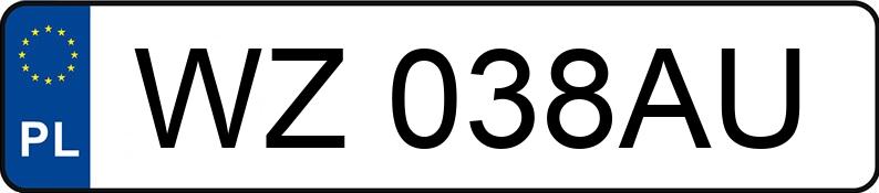 Numer rejestracyjny WZ 038AU posiada SKODA SUPERB - WZ038AU