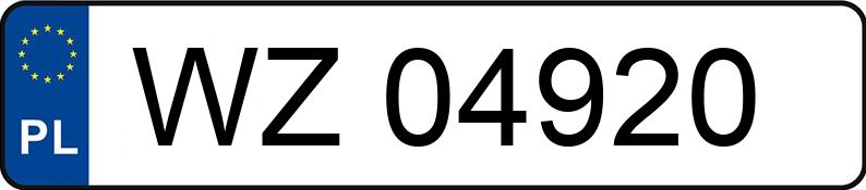 Numer rejestracyjny WZ 04920 posiada MAZDA 626 1.8KAT GF - WZ04920