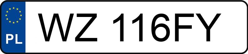 Numer rejestracyjny WZ 116FY posiada TOYOTA TOYOTA COROLLA - WZ116FY