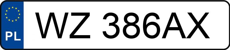 Numer rejestracyjny WZ 386AX posiada HONDA CIVIC - WZ386AX