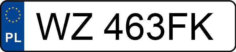 Numer rejestracyjny WZ 463FK posiada FORD MUSTANG - WZ463FK