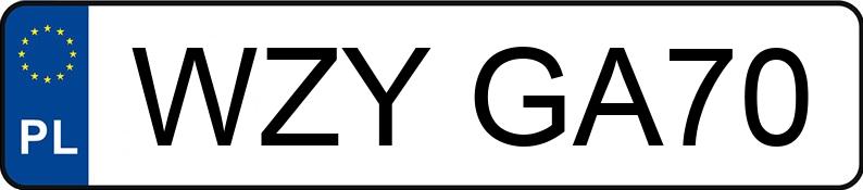 Numer rejestracyjny WZY GA70 posiada HONDA CIVIC - WZYGA70 Numer rejestracyjny WZY GA70 posiada HONDA CIVIC - WZYGA70
