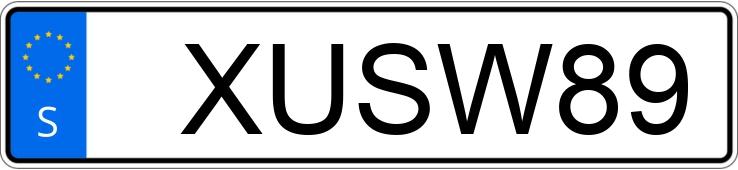 Registreringsnummeret XUSW89 har  