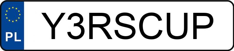 Numer rejestracyjny Y3RSCUP posiada RENAULT MEGANE