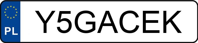 Numer rejestracyjny Y5GACEK posiada JAGUAR XF