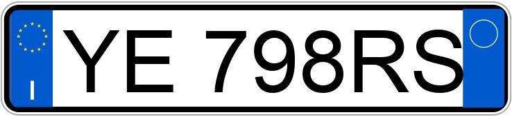 Numer rejestracyjny YE798RS posiada  