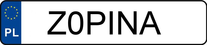 Numer rejestracyjny Z0PINA posiada BMW 320 Diesel MR`16 E6 F30 xDrive