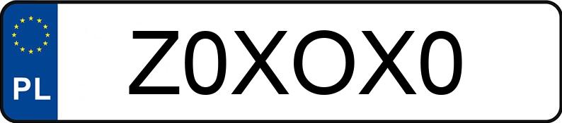 Numer rejestracyjny Z0XOX0 posiada BMW M4