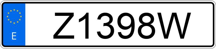 Numer rejestracyjny Z1398W posiada PEUGEOT 205