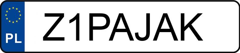 Numer rejestracyjny Z1PAJAK posiada FORD TRANSIT CUSTOM