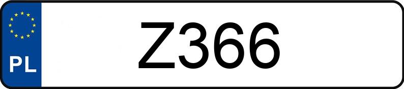 Numer rejestracyjny Z366 posiada NISSAN Primera 2.0 TD MR`00 E3 Primera 2.0 TD MR`00 E3