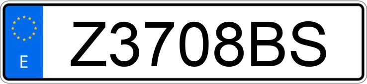 Numer rejestracyjny Z3708BS posiada PEUGEOT 206