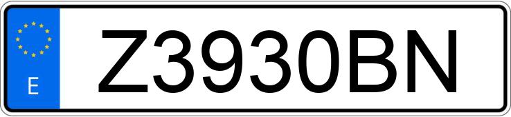 Numer rejestracyjny Z3930BN posiada OPEL FRONTERA