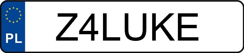 Numer rejestracyjny Z4LUKE posiada BMW 435I XDRIVE