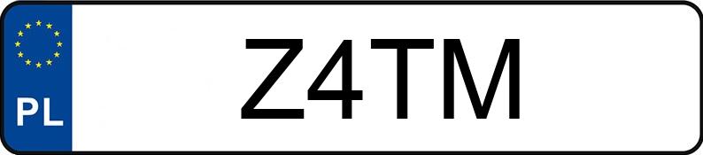 Numer rejestracyjny Z4TM posiada NISSAN Z Numer rejestracyjny Z4TM posiada NISSAN Z