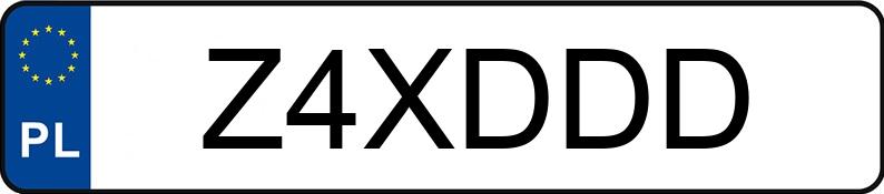 Numer rejestracyjny Z4XDDD posiada BMW 435I