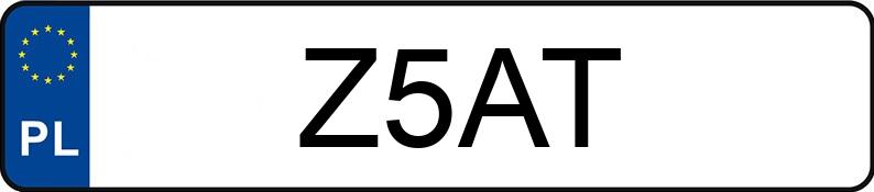 Numer rejestracyjny Z5AT posiada MERCEDES-BENZ AMG GT