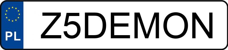 Numer rejestracyjny Z5DEMON posiada MERCEDES-BENZ CLS 63