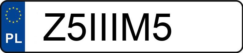 Numer rejestracyjny Z5IIIM5 posiada BMW M 5 3.8 Kat. E34 M 5 3.8 Kat. E34
