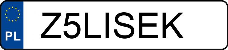 Numer rejestracyjny Z5LISEK posiada BMW X5 Diesel MR`18 E6 G05 xDrive25d Step