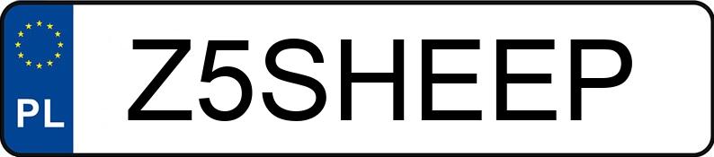 Numer rejestracyjny Z5SHEEP posiada BMW 535I